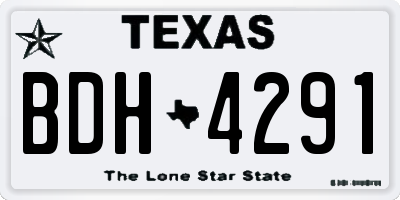 TX license plate BDH4291