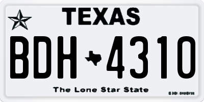 TX license plate BDH4310