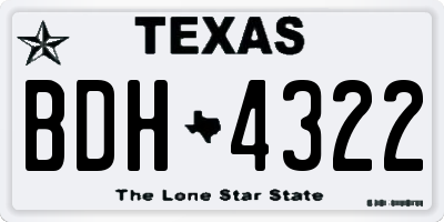 TX license plate BDH4322