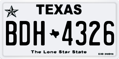 TX license plate BDH4326