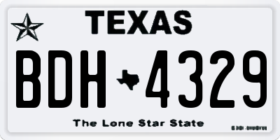 TX license plate BDH4329
