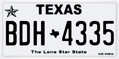 TX license plate BDH4335