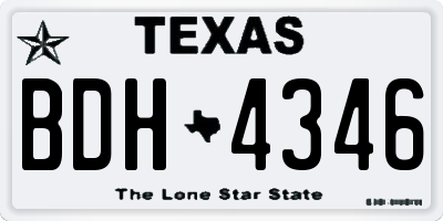 TX license plate BDH4346