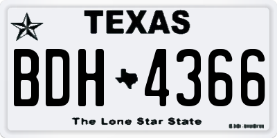 TX license plate BDH4366