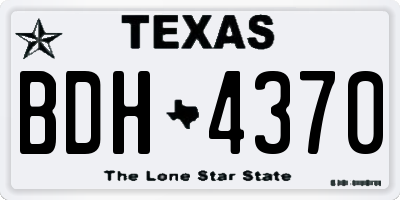 TX license plate BDH4370