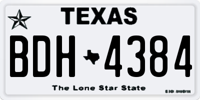 TX license plate BDH4384
