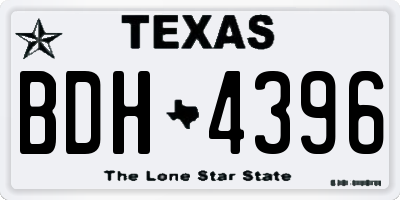 TX license plate BDH4396