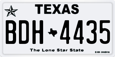 TX license plate BDH4435