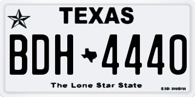 TX license plate BDH4440