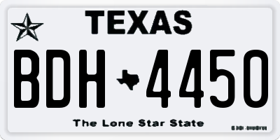 TX license plate BDH4450