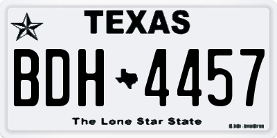 TX license plate BDH4457