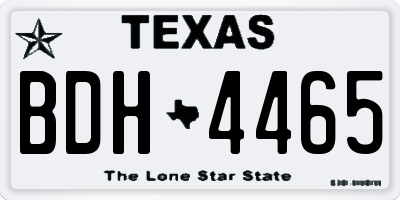 TX license plate BDH4465