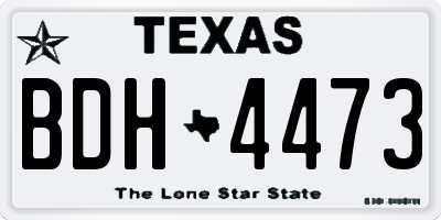 TX license plate BDH4473