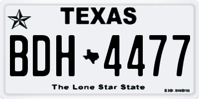TX license plate BDH4477