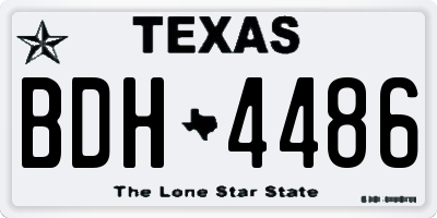 TX license plate BDH4486