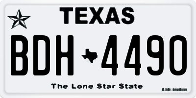 TX license plate BDH4490