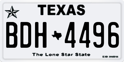 TX license plate BDH4496