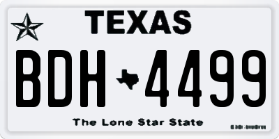 TX license plate BDH4499