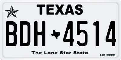 TX license plate BDH4514