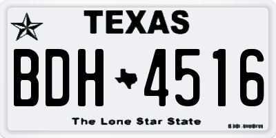 TX license plate BDH4516