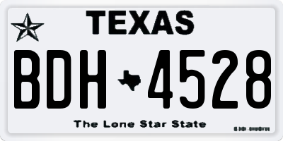 TX license plate BDH4528