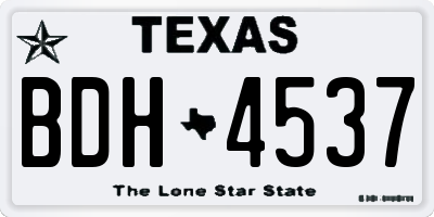 TX license plate BDH4537
