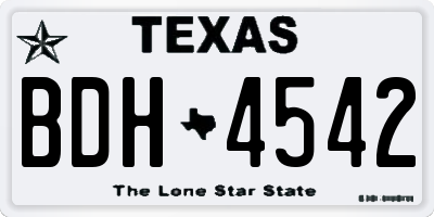 TX license plate BDH4542