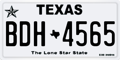 TX license plate BDH4565