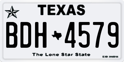 TX license plate BDH4579
