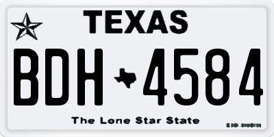 TX license plate BDH4584
