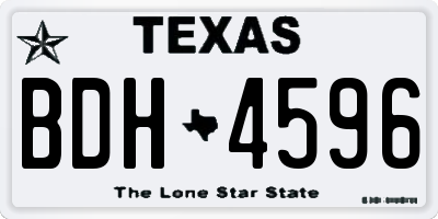 TX license plate BDH4596