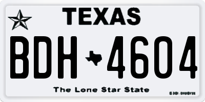 TX license plate BDH4604