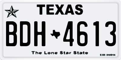 TX license plate BDH4613