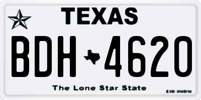 TX license plate BDH4620