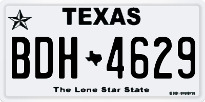 TX license plate BDH4629