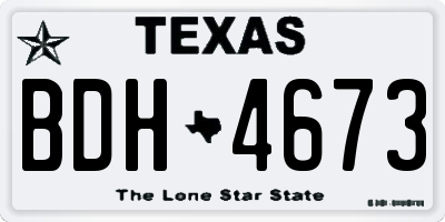 TX license plate BDH4673