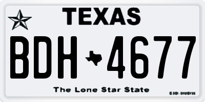 TX license plate BDH4677