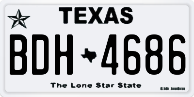 TX license plate BDH4686