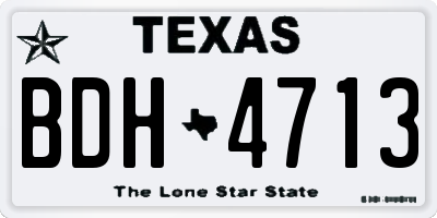 TX license plate BDH4713