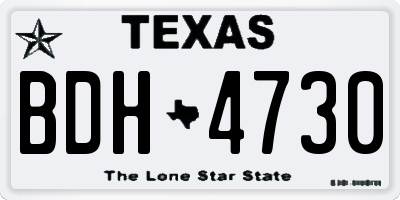 TX license plate BDH4730