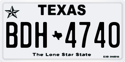 TX license plate BDH4740