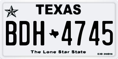 TX license plate BDH4745
