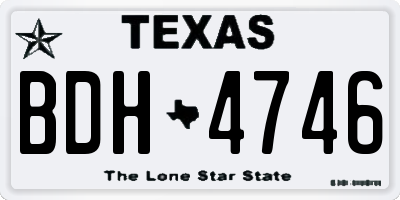 TX license plate BDH4746