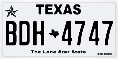 TX license plate BDH4747