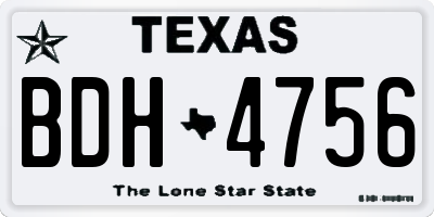 TX license plate BDH4756