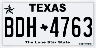 TX license plate BDH4763