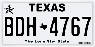 TX license plate BDH4767