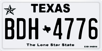 TX license plate BDH4776