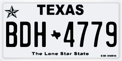 TX license plate BDH4779