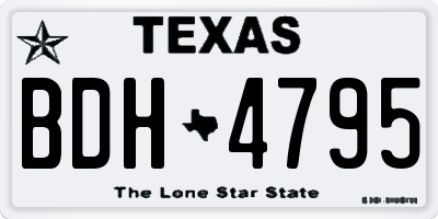 TX license plate BDH4795